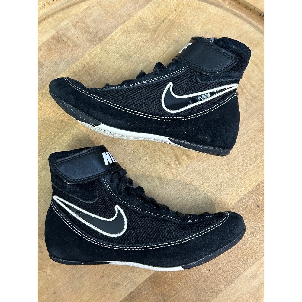Nike Wrestling Shoes Kids 13C Black Speedsweep‎ VII 366684-001 High Top Sneakers